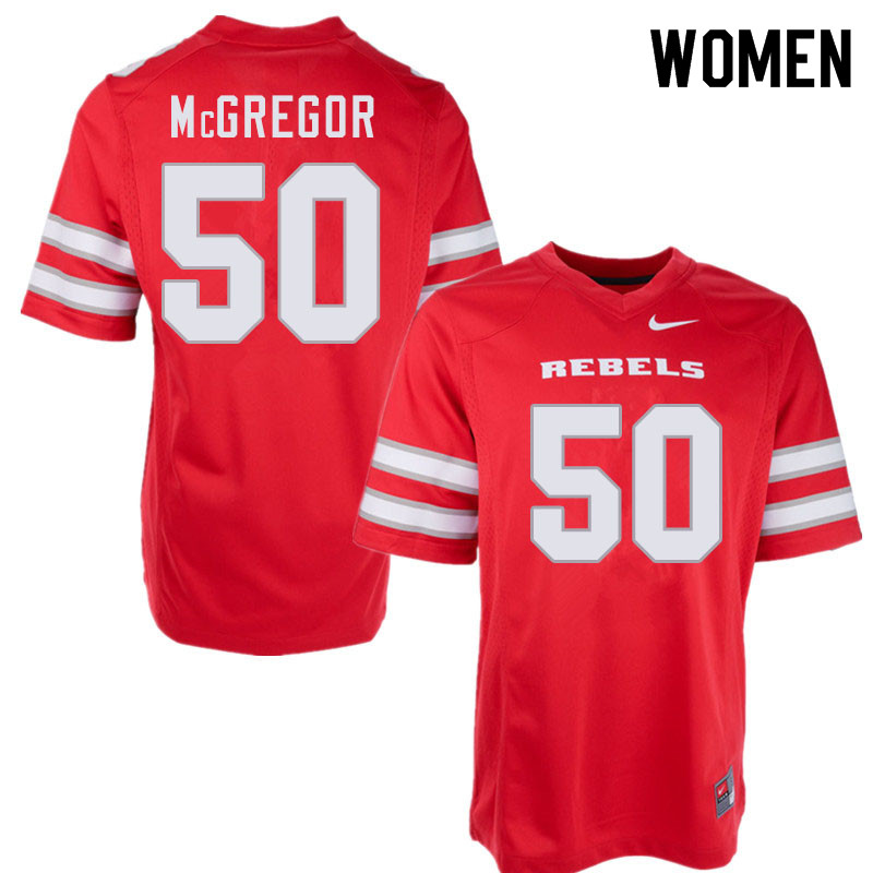 Women #50 Noah McGregor UNLV Rebels College Football Jerseys Sale-Red